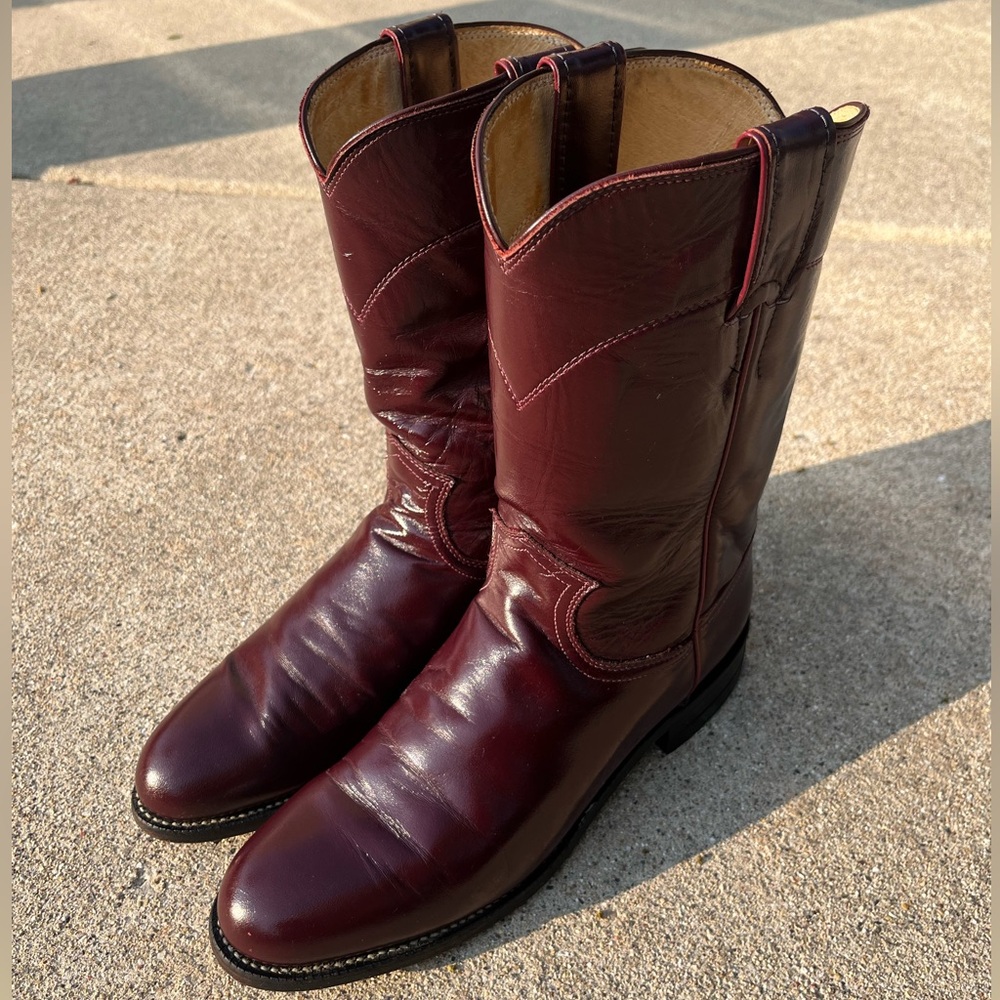 Vintage Justin Boots Women's Genuine Leather Cowboy Boots (Size